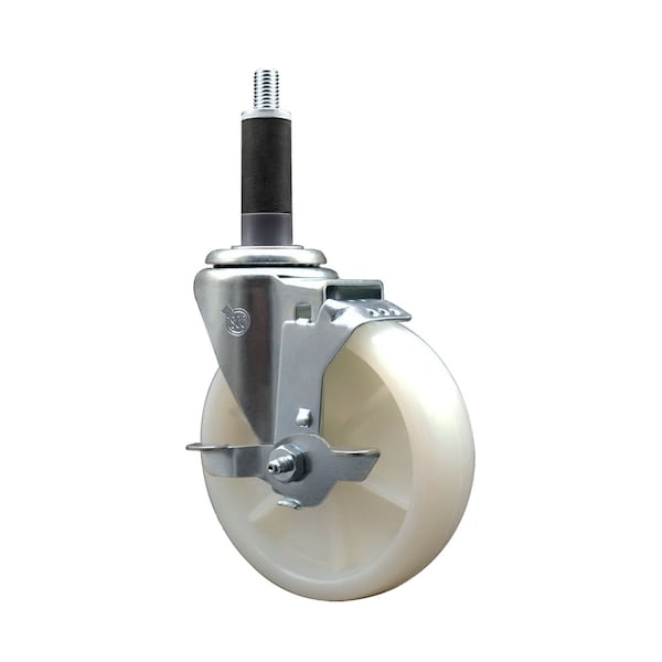5'' SS Nylon Swivel 1'' Expanding Stem Caster with Brake